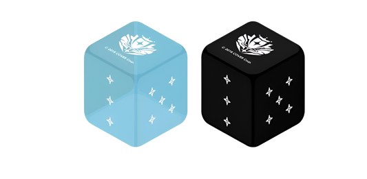 hololive Official Card Game - Official Dice - Light Blue & Black Dice 2pc Set